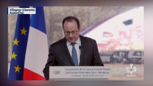 Le moment où un coup de feu a été tiré pendant un discours de Hollande 2017