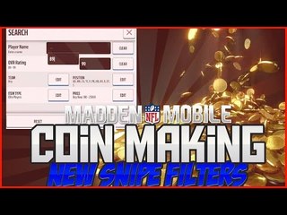 Madden 17 Mobile New Coin Making Method! BEST SNIPE FILTERS!!