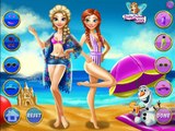NEW Игры для детей—Disney Принцесса летние каникулы Эльза и Анна—мультик для девочек