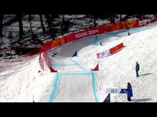 Tyler Mosher (2nd run) | Men's para snowboard cross | Alpine Skiing | Sochi 2014 Paralympics