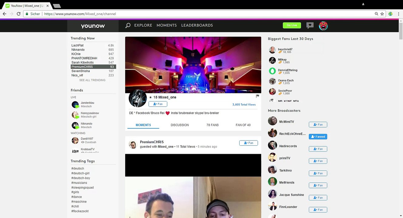 Beef zwischen premiumchris und mixed_one 14.03.2017 / younow