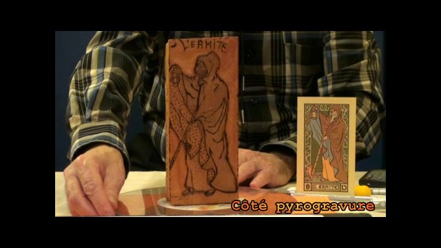 L'Hermite. Sculpture sur bois.