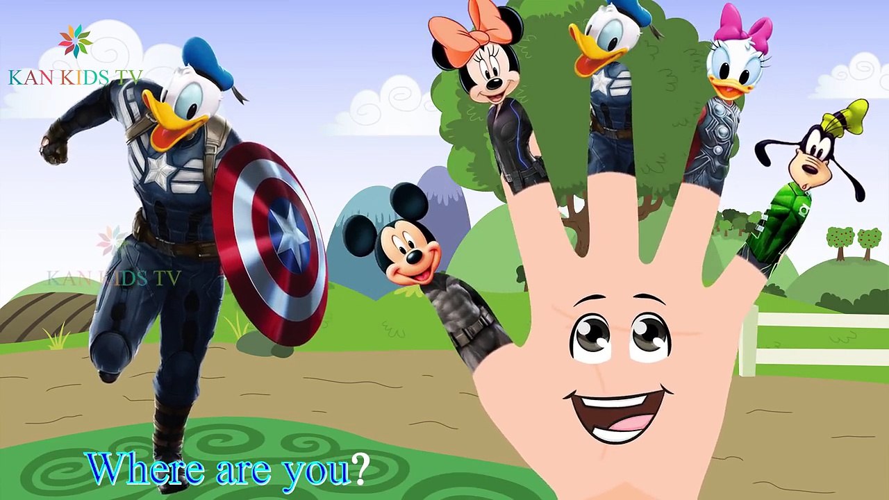 Mickey Mouse Captain America Thor Avengers Finger Family Songs - ABC Kids