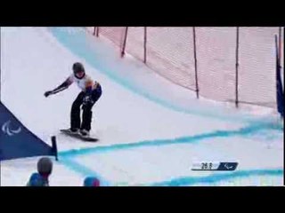 Nicole Roundy  (1st run) | Women's para snowboard cross | Alpine Skiing | Sochi 2014 Paralympics