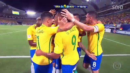 Gol de Neymar contra Bolívia nas eliminatórias 2018