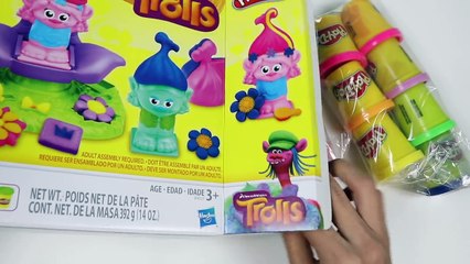 Play Doh TROLLS Press N' Style Salon Playset Design and Style Poppy and Branch's Hairs!-Qz63PKvTZpE