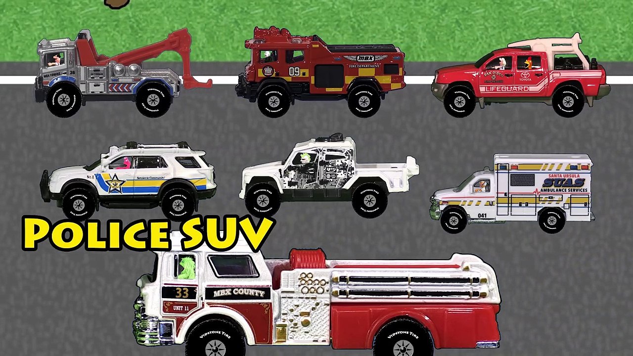 Learn Emergency Vehicles for Children | Police car | Fire Truck | Ambulance | Scary Trucks