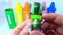 Learn Colors Pj Masks Frozen Elsa Anna Mickey mouse Crayons Sorting Stacking Kinder Surpri