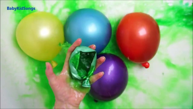 5 Colors Water Wet Balloons - Learn Colours Balloon Nursery Rhyme & Finger Family Songs Ch