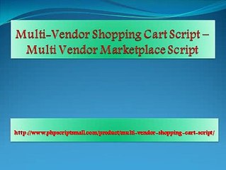 Multi-Vendor Shopping Cart Script(phpscriptsmall)