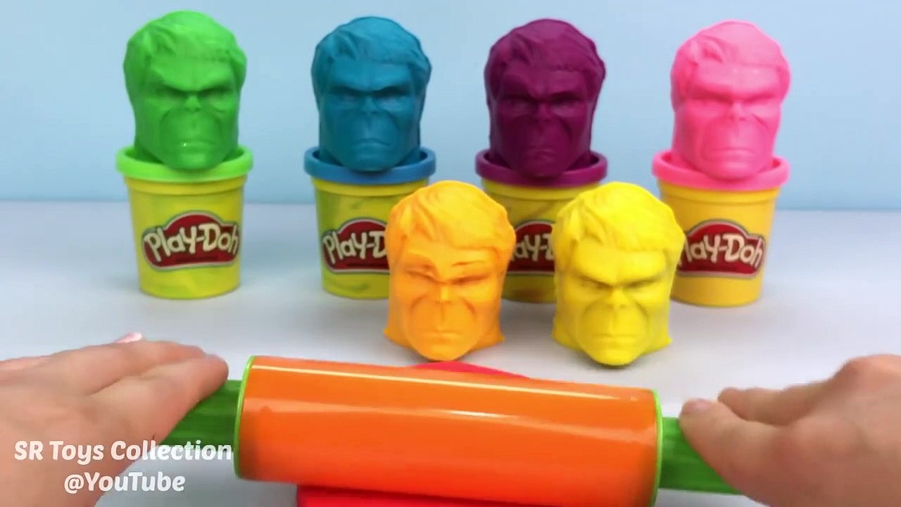 Learn Colors Video for Kids with Play Doh Hulk with Peppa Pig Family Molds Fu