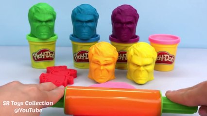 Learn Colors Video for Kids with Play Doh Hulk with Peppa Pig Family Molds Fun Creative for Childre
