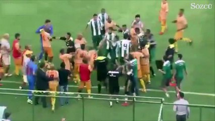 Brezilya ligindeki maçta kavga çıktı