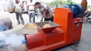 wood sawdust screw press biomass briquette machine