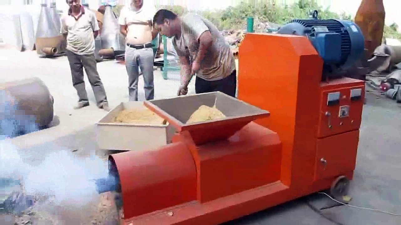 wood sawdust screw press biomass briquette machine