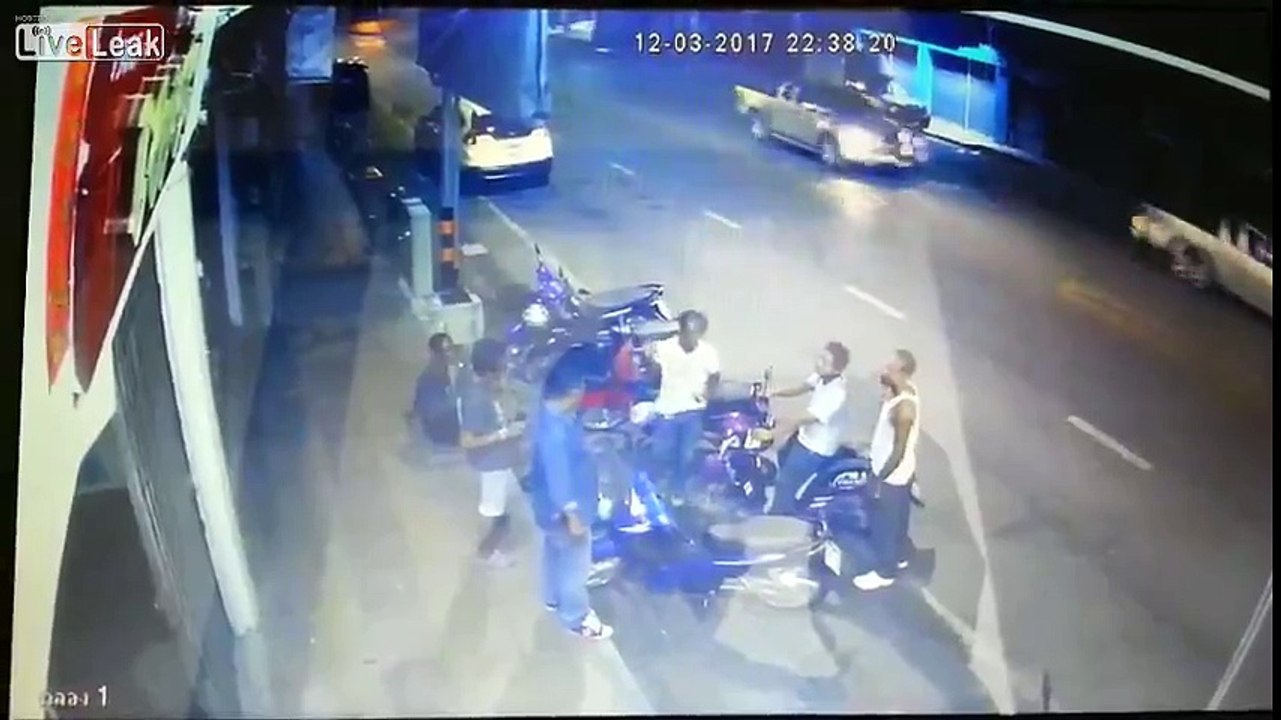 Gun fight caught on cctv.