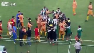 Finally, Some Real Action ..... Soccer Match Ends A Fight Classic
