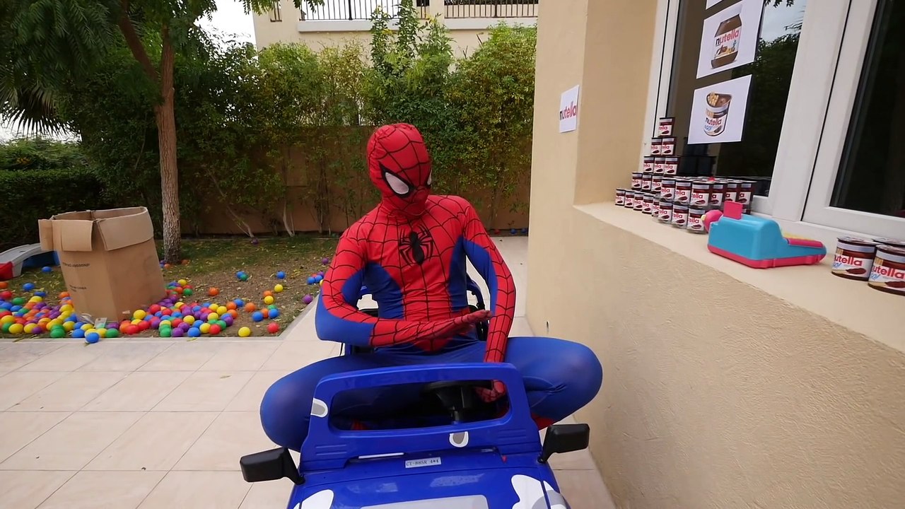 THE AVENGERS - Spiderman Hulk & Iron Man MOTORBIKE RACE! w- Joker SpiderBaby Kids Movie in Real Life