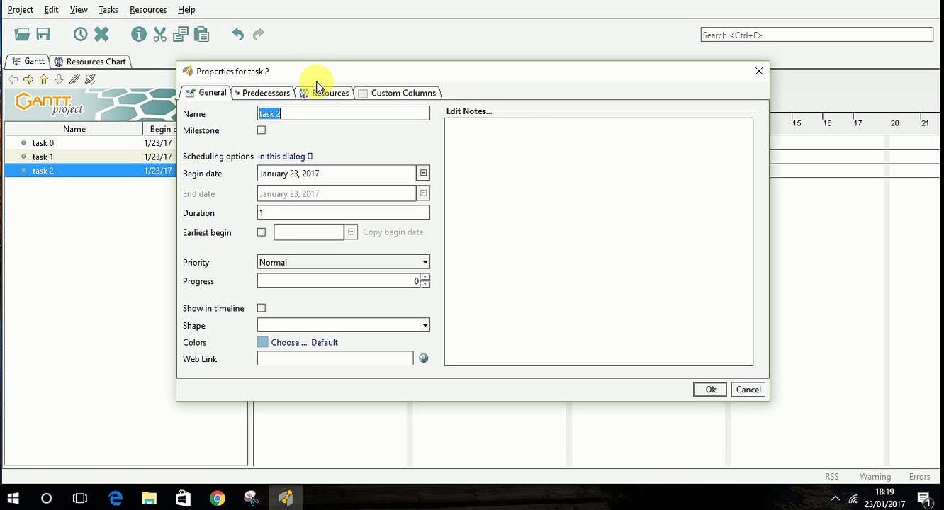 Gantt Project - first use