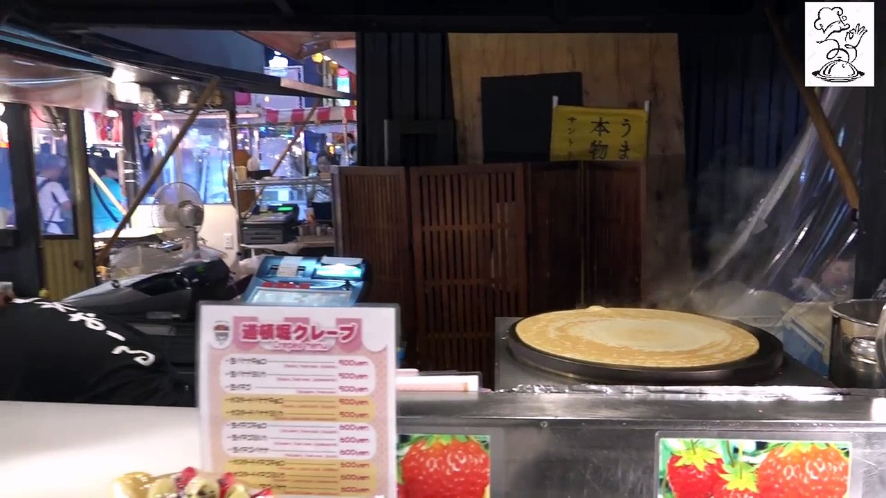 Japanese Street Food - Creamy Strawberry Crepes