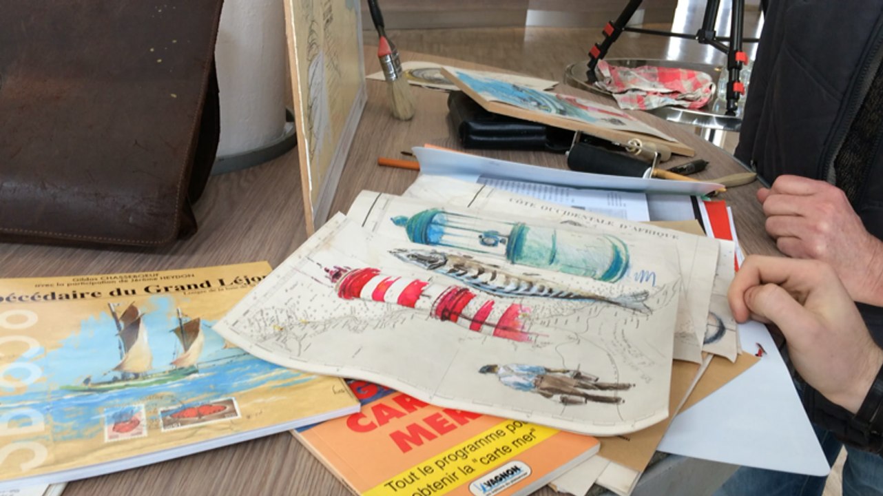 Gildas Chasseboeuf dessine au lycée Chaptal