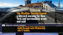 The Weather Service issued a blizzard warning for New York and surrounding areas and said