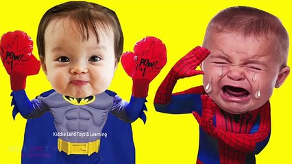 Crying Baby Superheroes in Real Life Batman and Spiderman Boxing Match