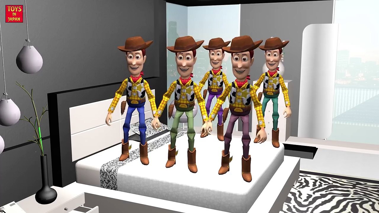 5 Little TOY STORY - BUZZ LIGHTYEAR Jumping On The Bed | RAP | Nursery Rhymes In 3D Animat