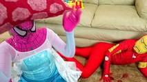 Frozen Elsa Loses Her Hair vs Rainbow Hair w/ Spiderman vs Joker Candy, Mermaids - Funny S