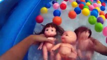 Twins Baby Doll splashing Giant Inflatable swimming pool with float toys Peppa Pig, Doc Mc