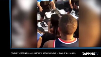 Une femme en bikini twerke sur le quad d’un policier pendant le spring break (Vidéo)