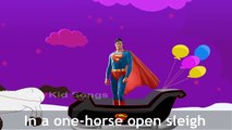 Top Most SuperMan Jingle Bells Nursery Rhyme With Lyrics | Cartoon 3D Animated kids Rhymes