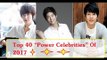 Forbes Korea Announces Top 40 “Power Celebrities” 2017:  Park Bo Gum ,Song Joong Ki,Song Hye Kyo, ..