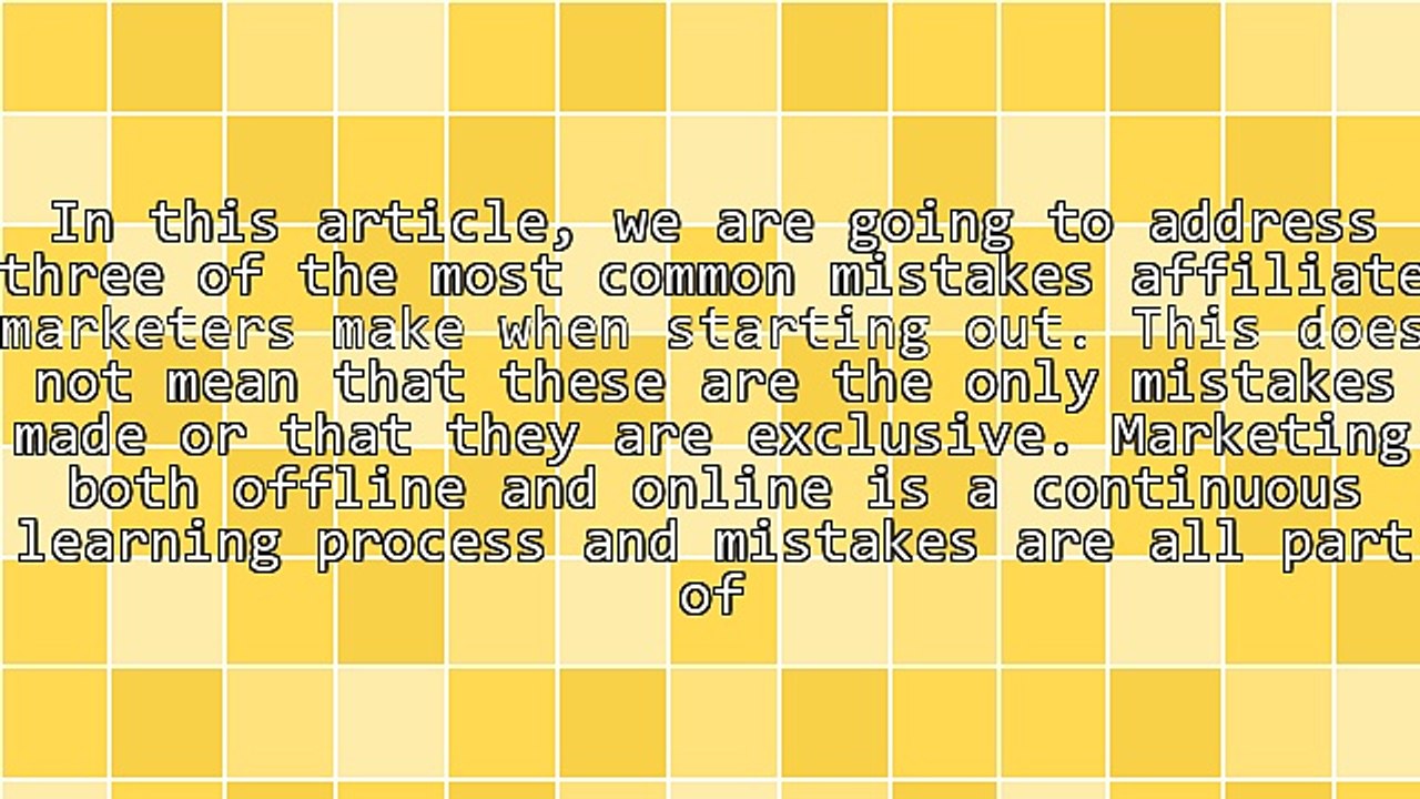 Three Common Affiliate Mistakes