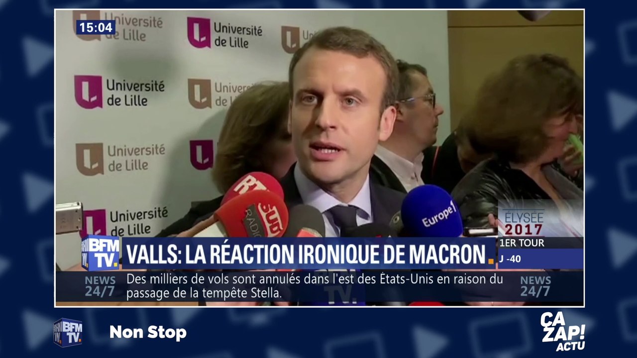 La drôle de réponse d'Emmanuel Macron quand on lui demande si Manuel Valls le soutient