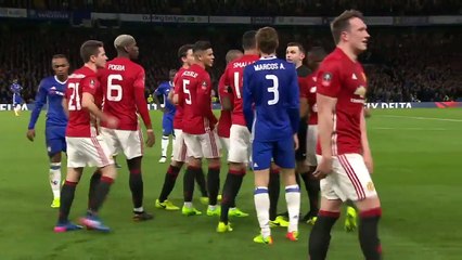 Manchester Uniteds Herrera picks up his 2nd yellow vs Chelsea  2016-17 FA Cup Highlights