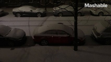Here's a timelapse of the snowstorm as it blankets NYC with snow