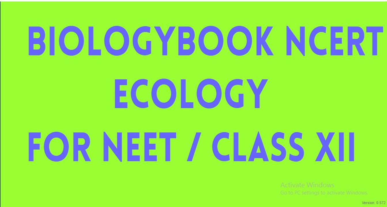 NEET ECOLOGY YEAR OF ACT