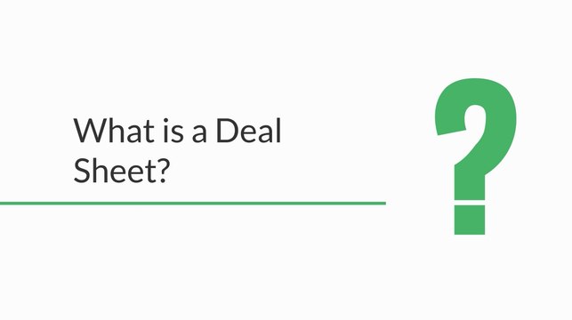 What is a NYC Real Estate Deal Sheet? – REBNY Deal Sheet Template, Examples and Instructions