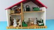Wooden Dollhouse with my Calico Critters Collection Sylvanian Families Rabbits, Cats, Duck