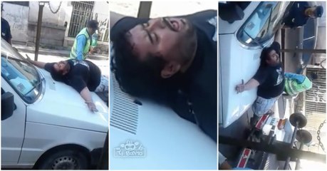 Depois de saber que o carro ia ser rebocado pela polícia homem comporta-se como uma criança...