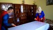 Superman Kissing BATGIRL? Supergirl weeps!? - Funny Superhero Movie in Real Life :)