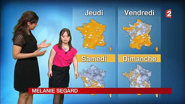Météo: Larmes et émotion pour Mélanie, jeune fille atteinte de trisomie, qui vient de réaliser son rêve sur France 2