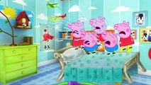 Five littel Peppa Pig Crying Jumping on the Bed and in injecting Doctor Peppa Pig by Babys