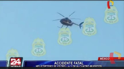 Impactante desplome de helicóptero que dejó cuatro muertos en México