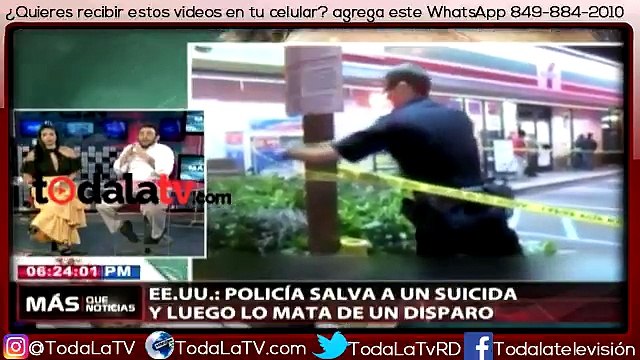 Policía salva a un suicida y luego lo mata de un disparo-Más Que Noticias-Video