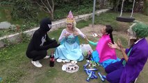 Happy birthday party Elsa and Anna Black Spiderman vs Joker spray Coca cola Superhero kids