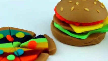Play Doh Food, Hamburger Rainbow, Pizza Sandwich, Ice Cream DIY