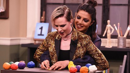 Priyanka Chopra Plays Tandem Sculptionary with Evan Rachel Wood on Fallon Show