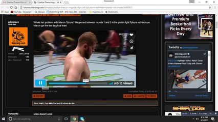 Charlize Theron flips Marcin Tybura the double birds at UFC 209---